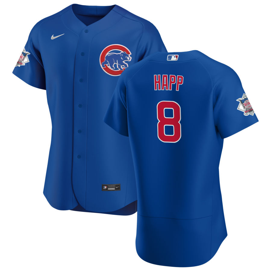 Chicago Cubs #8 Ian Happ Men Nike Royal Alternate 2020 Authentic Player Jersey